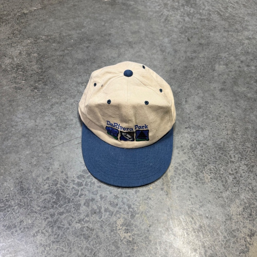 Vintage 90s Yupoong Hat Mens OSFA Blue DeRivera Park Strapback Dad Cap B Dock